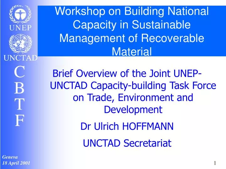 workshop on building national capacity in sustainable management of recoverable material