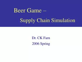 Beer Game – Supply Chain Simulation