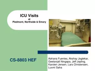 ICU Visits at Piedmont, Northside &amp; Emory