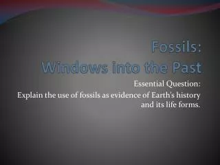 Fossils: Windows into the Past