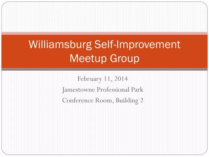 williamsburg self improvement meetup group