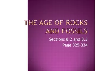 the age of rocks and fossils