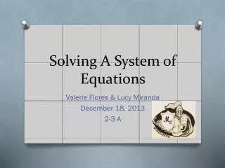 Solving A System of Equations