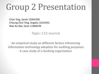 Group 2 Presentation
