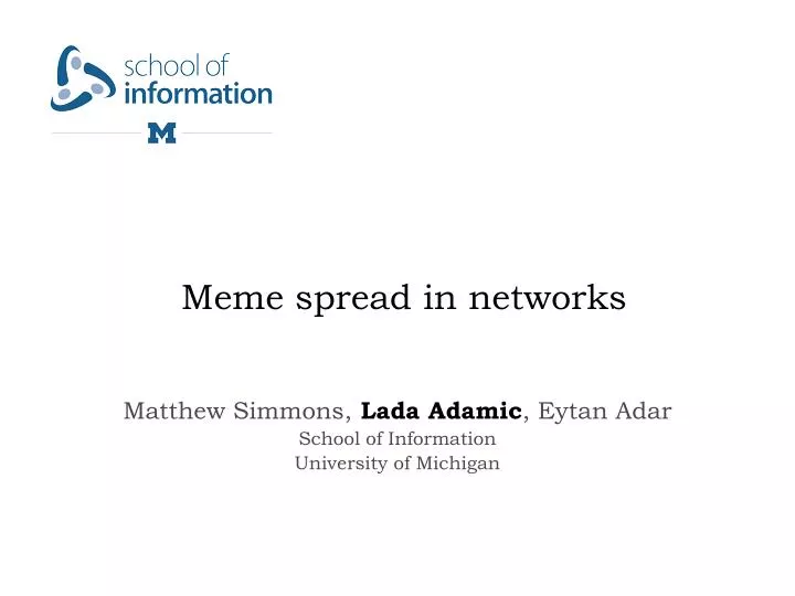 meme spread in networks