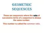 GEOMETRIC SEQUENCES - slide 1