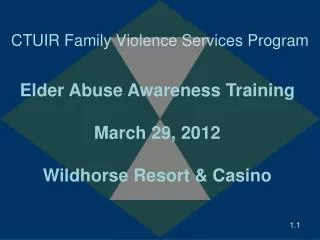 CTUIR Family Violence Services Program