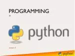 Programming - slide 1