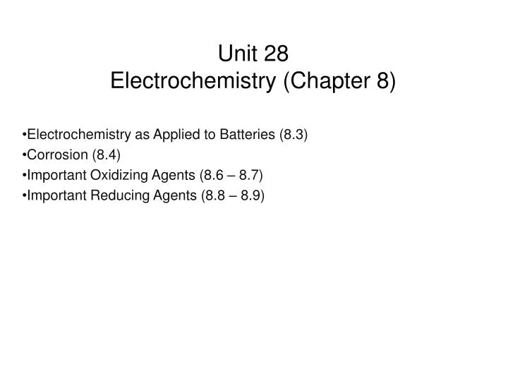 unit 28 electrochemistry chapter 8