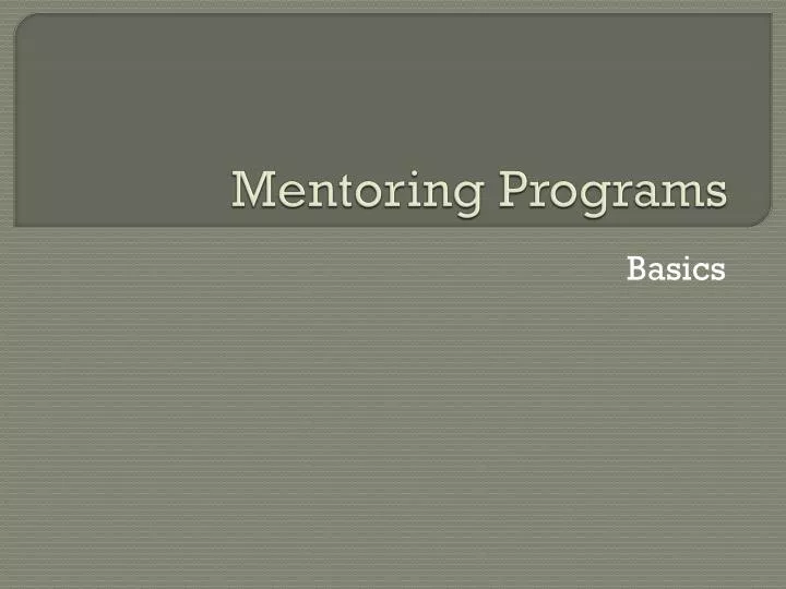 mentoring programs