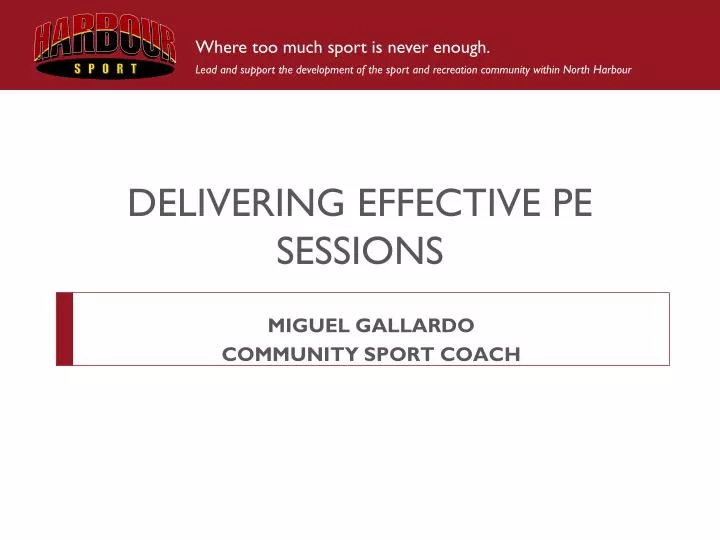 delivering effective pe sessions