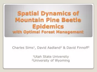 Spatial Dynamics of Mountain Pine Beetle Epidemics with Optimal Forest Management