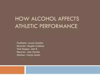 How alcohol affects athletic performance