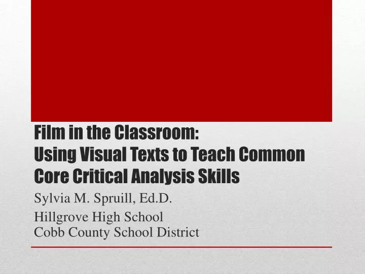 film in the classroom using visual texts to teach common core critical analysis skills