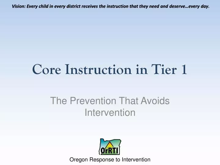 core instruction in tier 1