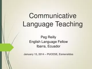 Communicative Language Teaching