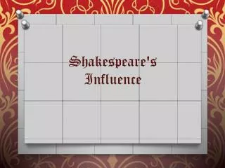 Shakespeare's I nfluence