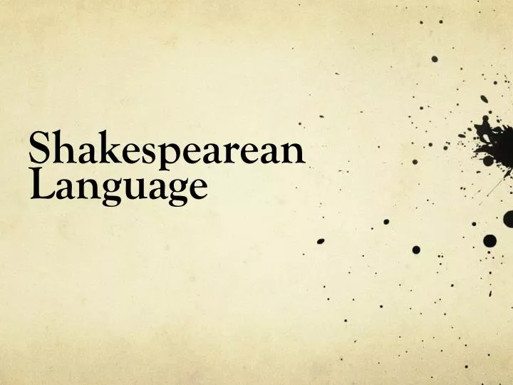 shakespearean language