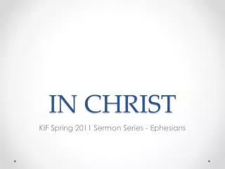 in christ