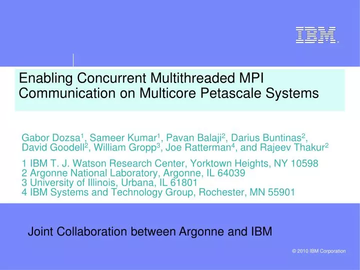 enabling concurrent multithreaded mpi communication on multicore petascale systems