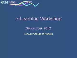 e-Learning Workshop September 2012