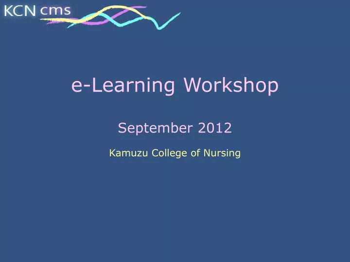 e learning workshop september 2012