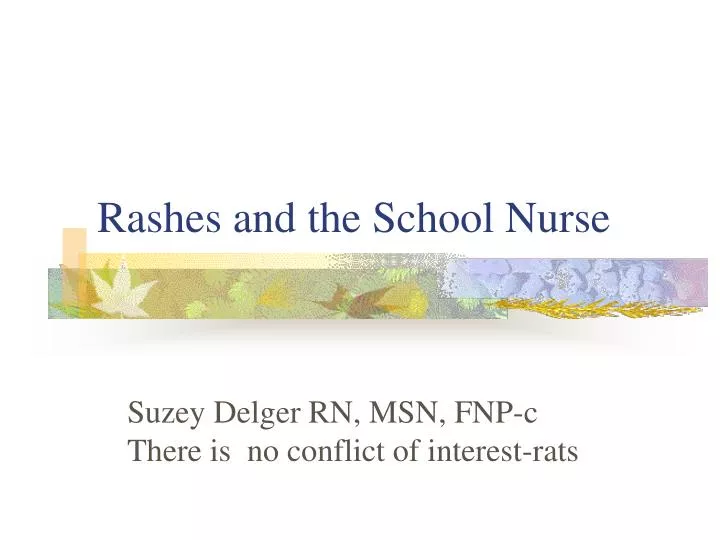 rashes and the school nurse