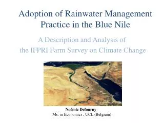 Adoption of Rainwater Management Practice in the Blue Nile