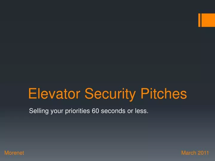 elevator security pitches