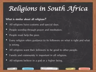 Religions in South Africa