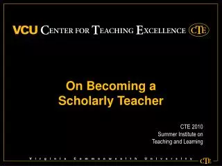 On Becoming a Scholarly Teacher