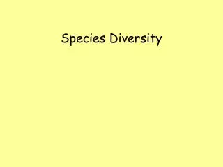 Species Diversity