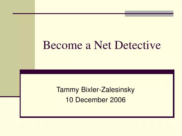 become a net detective