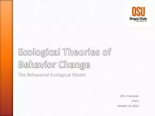 Ecological Theories of Behavior Change