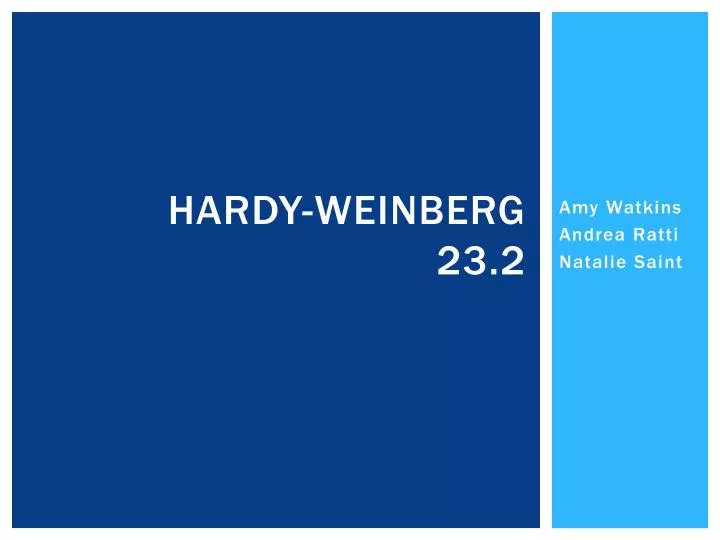 hardy weinberg 23 2