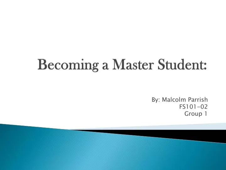becoming a master student