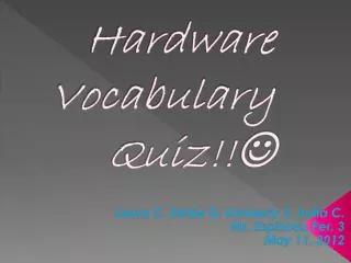 Hardware Vocabulary Quiz!! ?