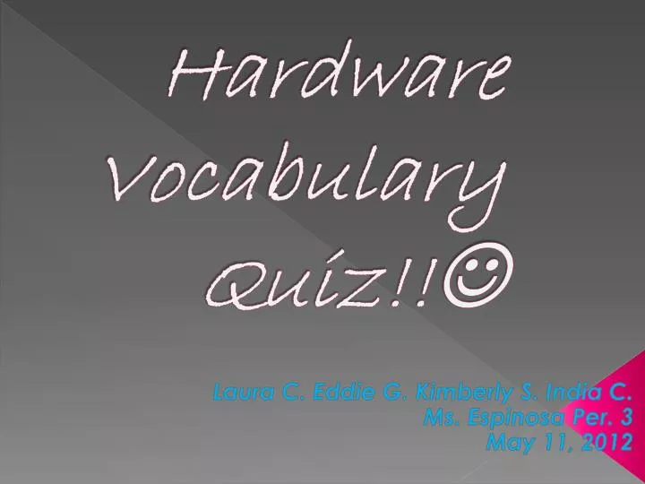 hardware vocabulary quiz
