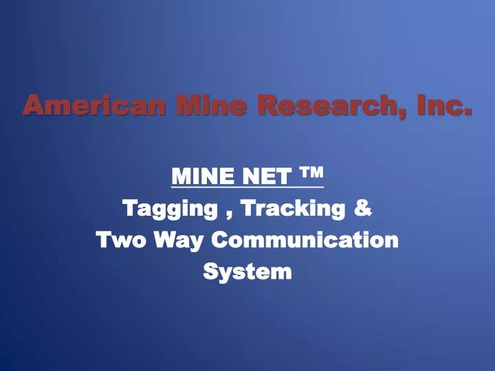 american mine research inc