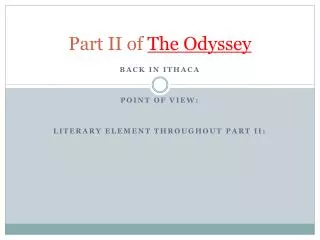 Part II of The Odyssey