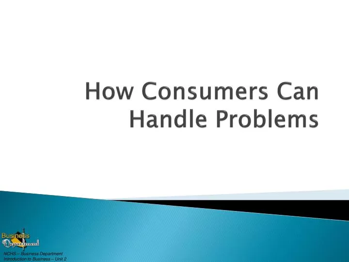 how consumers can handle problems