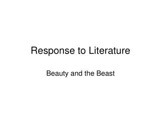 Response to Literature