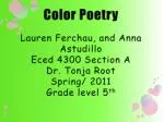 Exploring Colors Through Poetry - slide 1