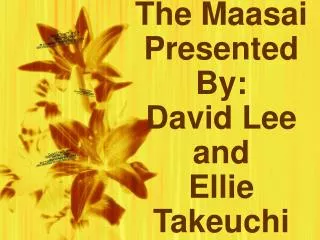 The Maasai Presented By: David Lee and Ellie Takeuchi