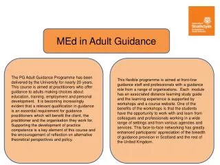 MEd in Adult Guidance