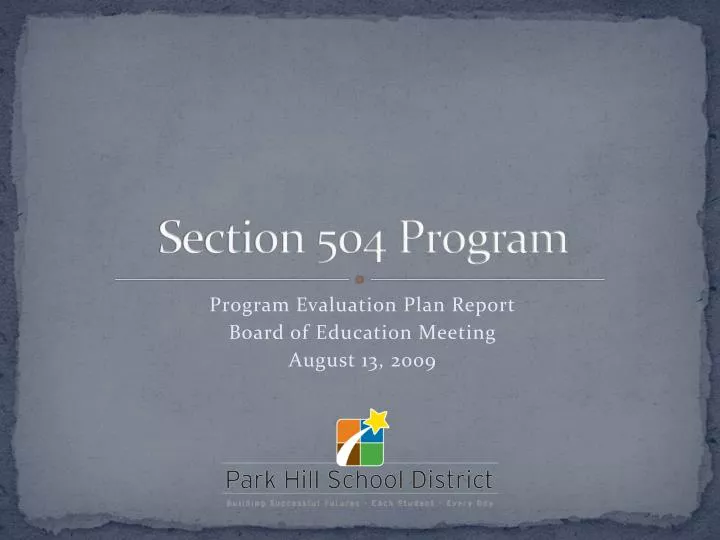 section 504 program