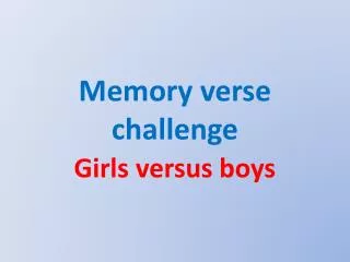 Memory verse challenge