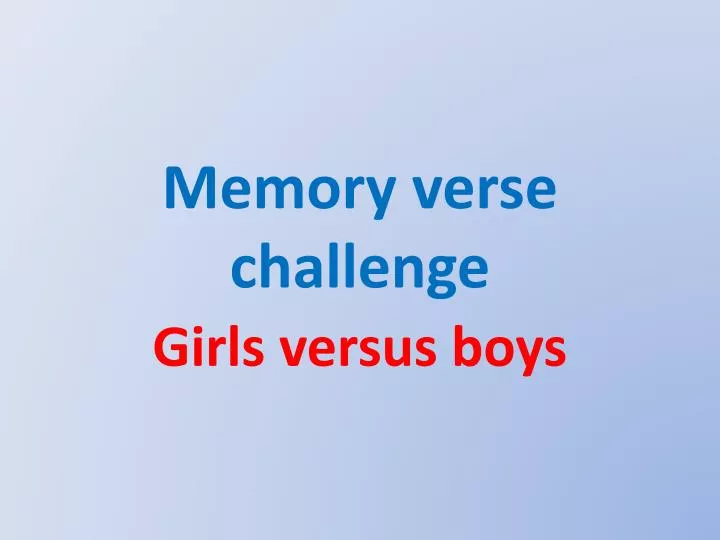 memory verse challenge