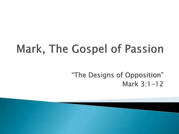 mark the gospel of passion