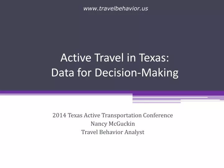 active travel in texas data for decision making